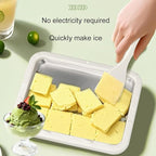 Rolled Ice Cream Maker Kit, At-Home Instant Freeze Plate with 2 Scrapers, 9×7 inch, DIY Stainless Steel 304 Homemade Iced Tray, Fun Family Activity (white)