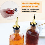 Shining Craft Syrup Dispenser Bottles Set, 4 Pack 7 OZ Bottles With Metal Pour Spout and Labels for Syrups, SC055 (4 Pack)