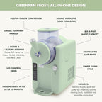 GreenPan Frost Ice Cream Maker & Slushie Machine, Soft Serve, Sorbet, Margaritas, Milkshakes, Frozen Yogurt, No Pre-Freezing, Ready in 15 Mins, 6 Modes, 7 Textures, Self-Cleaning, Family Size, Green