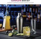 Cocktail Shaker Set 7-Piece, Bar Tools Stainless Steel Bartender Kit, with All Bar Accessories, Cocktail Strainer, Double Jigger, Bar Spoon, Bottle Opener, Pour Spouts