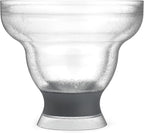 Host Freeze Plastic Margarita Glasses, Gifts for Moms, Home Bar Gifts for Women, Insulated Cocktail Glasses for Slush Drinks and Frozen Cocktails, Margarita Cups, 12 oz, Set of 4, Gray
