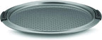 Anolon Advanced Nonstick Bakeware 13-Inch Pizza Crisper, Gray with Silicone Grips