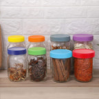 AOZITA 16 Pack Plastic Mason Jar Lids Fits Ball, Kerr & More - 8 Wide Mouth & 8 Regular Mouth - Colored Storage Caps for Canning Jars, Dishwasher Safe & Food Grade & Leakproof