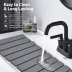 Large Stone Dish Drying Mat for Kitchen Counter, 24"×16", Collapsible Quick Dry Dish Drying Mat, Ultra Absorbent Diatomaceous Earth Mats for Dishes Bottles Cups, Match Any Countertop - Grey