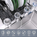 Runnatal Large Detachable Dish Rack with Drainboard Set, Dish Drying Rack Extendable Dish Rack, Utensil Holder, Cup Holder, Expandable Dish Drainer for All Kitchen Counter,20.5"-27.6" L x 12.6" W