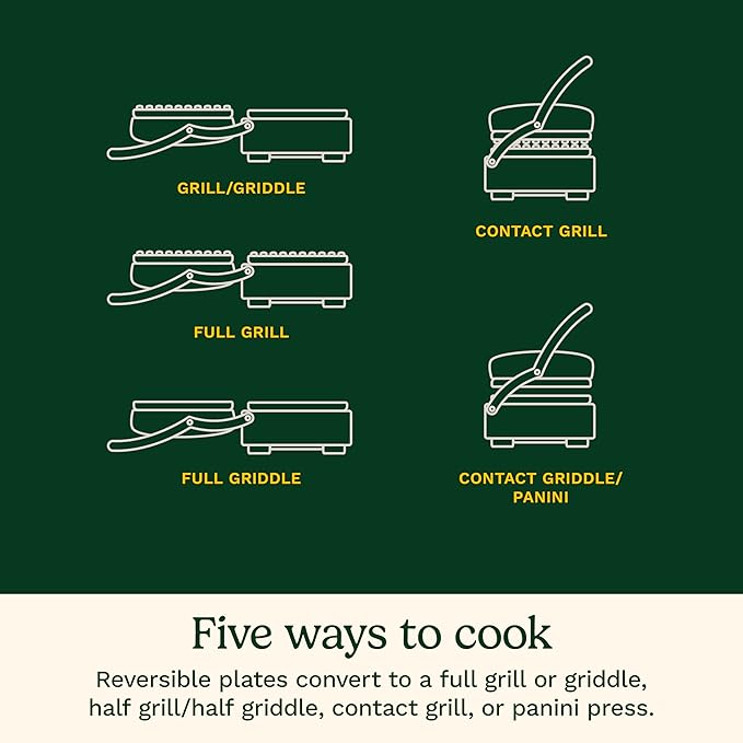 Cuisinart Griddler Indoor Grill, Panini Press, Sandwich Maker & More, 5-in-1 Grilling, Dishwasher-Safe Nonstick Cooking Plates, GR-4NP1, Stainless Steel