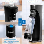 Drinkmate Sparkling Water and Soda Maker, Carbonates Any Drink, Bubble Up Bundle - Includes Two 60L CO2 Cylinders, One Carbonation Bottle, and Fizz Infuser - Arctic Blue