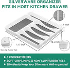49-Piece Silverware Set with Organizer, Stainless Steel Flatware Utensils Set for 8, Forks and Spoons Silverware Set Cutlery Set with Steak Knives, Dishwasher Safe