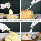 Berglander Gold Cheese Knife Set of 5 for All Types of Cheese, Golden Titanium Plating Cheese Cutter Slicer Ergonomic Design for Confortable Grip and Cut, Butter Spreader Knife