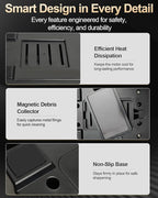 Electric Knife Sharpener for Kitchen – Professional 2-Stage 100% Diamond System with 20° Precision Angle, Fast Sharpening to Restore & Polish Chef Knives (2-Stage Silver)