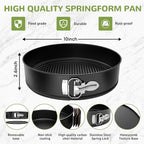 ZeroPone 10 Inch Springform Pan with Removable Bottom, Non-stick Round Spring Form Cake Mold Cheesecake Pan For Baking