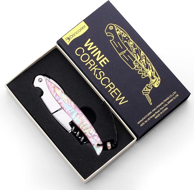 Shell Handle Waiter Corkscrews-Wine Openers,Corkscrew Bottle Openers,3-in-1 Wine Key Tool With Foil Cutter & Dual Hinge Fulcrum - Waiters Corkscrew…