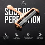 Zulay Adjustable Cheese Slicer - Wire Slicer for Mozzarella, Cheddar, Gouda - Heavy Duty With 2 Extra Wires (Rose Gold)