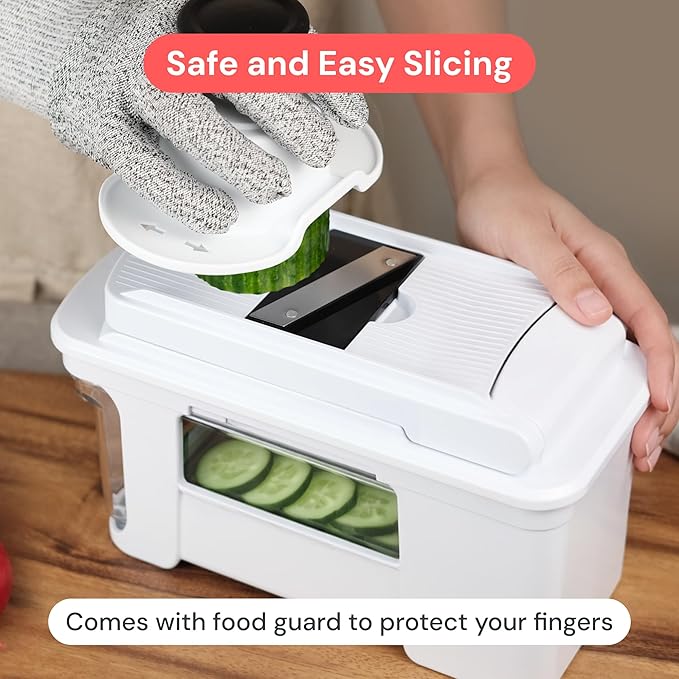 Fullstar XL Vegetable Chopper & Mandoline Slicer – Vegetable, Onion, Potato, Food, Veggie & Fruit Slicer, Dicer & Spiralizer with Pull-Out Catch Tray, Kitchen Gadgets & Gifts (11 in 1, White)