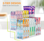 AIEVE Drink Packet Organizer, 2-Tier Water Flavor Packet Holder for Pantry Storage, Acrylic Drink Mix Organizer Hydration Powdered Mixes Holder Container for Cabinet Kitchen Storage