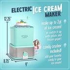 Nostalgia Electric Ice Cream Maker - Old Fashioned Soft Serve Ice Cream Machine Makes Frozen Yogurt or Gelato in Minutes - Fun Kitchen Appliance - Modern Style - Aqua - 2 Quart