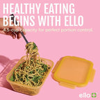 Ello Snap & Nest 10-Piece 4.5 Cup Plastic Meal Prep Set, Reusable Food Containers for Healthy Eating, Freezer, Dishwasher Safe, Berry Fields