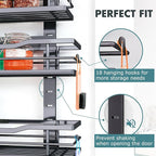 Eastherry Over The Door Pantry Organizer，6-Tier Over The Door Organizer with Adjustable Basket，Metal Hanging Pantry Organizers and Storage for Kitchen, Back of Door Seasoning Rack (Black)