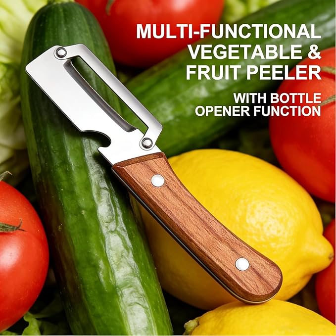 Multifunctional Vegetable Peeler, 2026 Upgrade Fruit and Vegetable Peeler, 2 Pack 2 in 1 Multi-functional Peeler Stainless Steel Vegetables Peelers Potato Peeler Carrot Grater Fruit Tools Kit