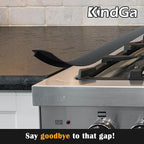 Silicone Stove Counter Gap Cover 21" by Kindga, Easy Clean Gap Filler Sealing Spills Between Kitchen Counter, Appliances,Stovetop, Oven, Washing Machine, Washer, Dryer Set of 2 (Black)