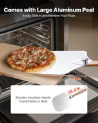 VEVOR Pizza Stone, 20 x 14 x 0.6 in Rectangular Cordierite Pizza Stone, 1450℉ Heat-Resistant Cook Stone, Extra Large Baking-Stone with Metal Peel, Scraper, for Kitchen Bake Oven, BBQ Grill