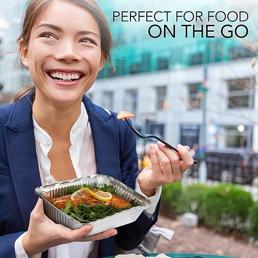 Stock Your Home 2 lb Small Aluminum Pans with Lids (50 Pack), Foil Pans with Clear Plastic Lids, Disposable Cookware & Takeout Trays for Restaurants & Catering