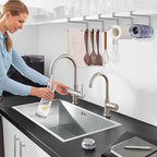2 Pack Tumbler Lid Organizer, Horizontal Tumbler Lid Storage Hook to Hold Up 20 Lids, Space Saving Cup Lid Holders Under Cabinet Tumbler Lid Hook for Kitchen Organizer, Paper Towel Rack Hanger (Gray)