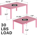 Simple Houseware Expandable Stackable Kitchen Counter Shelf Organizer, Pink, Metal Top, 11.25 in L x 7.9 in W x 5.4 in H