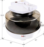 Total Chef Countertop Infrared Oven with Convection Air Circulation Time and Temperature Control 1300W Roast Steam Bake Broil Air Fry and More For Cottage Dorm Room RV Apartment Home White
