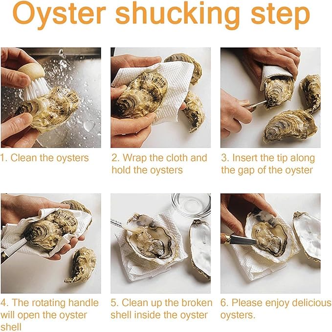 Oyster Shucking Knife,Oyster Knife,SPEENSUN Full Tang Not Easy to Break And Bend,More Secure with Oyster Shucking Glove ( 2Knife And 1Glove M )