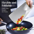 Cooler Kitchen Extra Thick Flexible Plastic Cutting Board Mats with Food Icons & EZ-Grip Waffle Back, (Set of 6) Dishwasher Safe