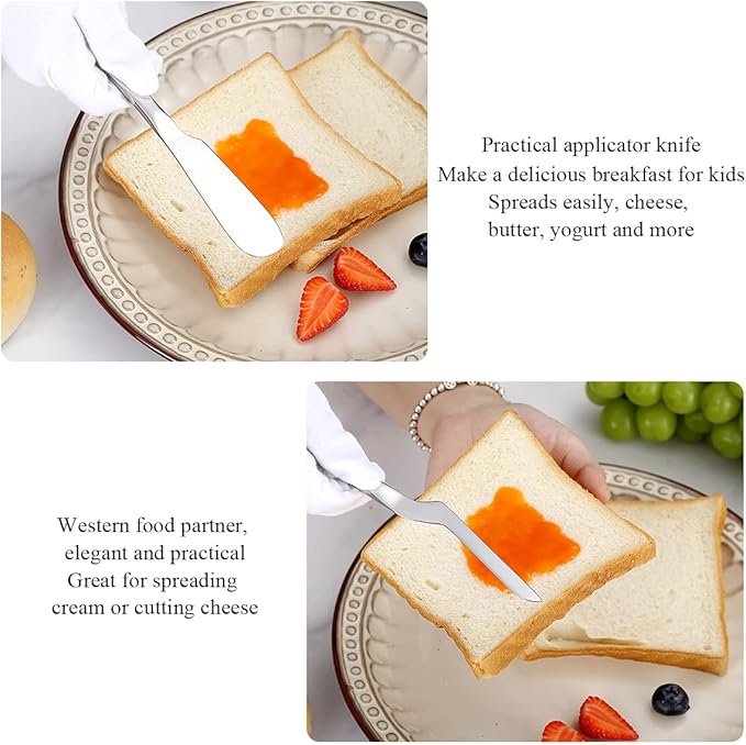 Berglander Cheese Knife Set of 5 for All Types of Cheese, Stainless Steel Cheese Cutter Slicer Ergonomic Design for Confortable Grip and Cut, Butter Spreader Knife