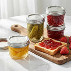 CycleMore 4oz Mason Jars, 40 Pack Small Glass Jar With Silver Separable Lids & Colorful Plastic Lids, Mini Canning Jars for Honey, Jam, Jelly, Wedding Favors, Kitchen Food Storage