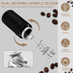 Non-Detachable Manual Coffee Grinder with 25 Level Stainless Steel Conical Burr Portable Aluminum Coffee Bean Grinder Gift Set Suitable for Moka Pot Espresso Pour Over Easy Cleaning with Brush