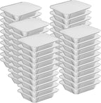 WANBAO 50 PACK 8.3"x6.2" Disposable Tin Foil Pans with Lids 2.25LB Aluminum Pans To Go Containers for Cooking, Baking, Catering Party Meal Prep, Take Out, Freeze