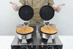 110V 2600W Commercial Double Waffle Maker,Non-Stick Commercial Waffle Baker,Stainless Steel Belgian Waffle Iron for Restaurant Party Food Stall, Bakery Snack Bar Family