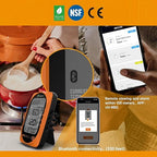 Bluetooth Meat Thermometer Smart Kitchen Thermometers with Timer Mode Temper Mode Digital Instant Read Food ThermometerA Grill Oven Thermometer with 4 Probes for Grill Candy Meat Oven Food Smoker