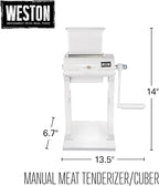 Weston Meat Tenderizer Tool & Heavy Duty Cuber, Quick and Easy Manual Operation For Cuts Up To 4.5” Wide x .75” Thick, Durable Aluminum Construction, Stainless Steel Blades, White (07-3101-W-A)