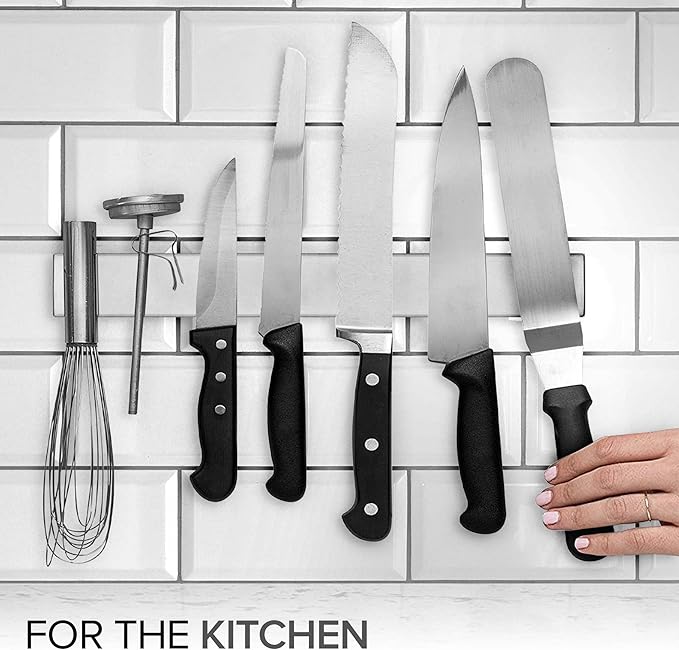 14 Inch Stainless Steel Magnetic Knife Bar - Use as Knife Holder, Knife Rack, Knife Strip, Kitchen Utensil Holder and Tool Holder