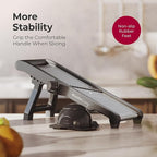 MuellerLiving Mandoline Slicer for Kitchen, Stainless Steel, Slice or Julienne, Vegetable Chopper, Fruit Slicer