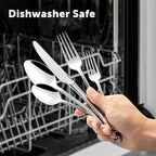 KINGSTONE Silverware Set, 60-piece 18/10 Stainless Steel Flatware Set Cutlery Set for 12, for Kitchen, Home, Wedding, Party, Mirror Polished and Dishwasher Safe, Featured Gifts