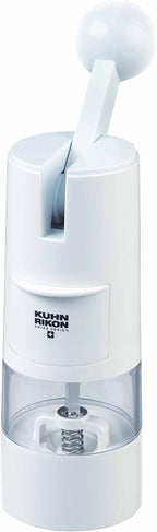 Kuhn Rikon High Performance Ratchet Grinder, White, 8.5 x 2.25 inches, Model 25551 – Ergonomic, One-Handed Operation, Ideal for Salt, Pepper & Spices