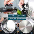MANO Steamer Pot for Cooking 12.6 inch Steam Pots with Lid 2-tier Stainless Steel Steaming Pot Multipurpose Cookware with Handle for Vegetable, Dumpling, Stock, Sauce, Food…