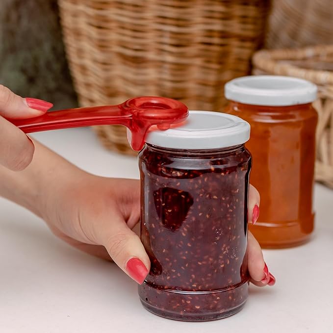 Jar Opener for Seniors with Arthritis, Plastic Jar Lid Opener for Weak Hands, Jar Opener Tool 5.5 inch – Red