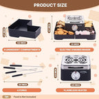 Electric Smores Maker - Indoor Smores Kit with 4 Detachable Trays, 4 Stainless Steel Forks - Flameless Smores Maker Tabletop Indoor Kit (Black)