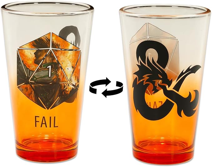 Dungeons and Dragons Glassware for Adults - Bundle with 2 Pack 16 Oz Drinking Glasses Plus More | Dungeons and Dragons Collectible Drinkware