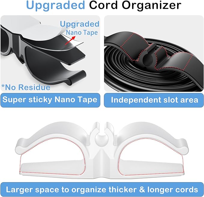 Lancord Cord Organizer for Appliances, Small&Large 8 Pack Upgraded Kitchen Appliance Cord Organizer Stick On Appliance Wire Wrapper for Appliances Mixers, Coffee Maker, Pressure Cooker