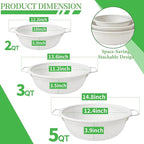 Colander Set with White Coating, Stainless Steel Micro-Perforated Colanders Strainers for Draining Rinsing Washing, Ideal for Vegetables Fruits, Heavy Duty & Dishwasher Safe