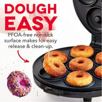 Mini Donut Maker,Electric Mini Doughnut Maker Machine, Makes 7 Mini Donutss, Non-Stick Mini Donut Machine, Easy Clean Doughnuts Maker Kit red (Pink)