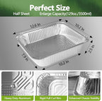 Thickened 20 Pack Heavy Duty Aluminum Pans, 9x13 Aluminum Foil Pans Disposable, Half Size Steam Table Foil Baking Tray for Cooking, Baking, Roasting & Chafing, Carton Packaging